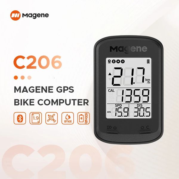 MAGENE GPS Bisiklet Bilgisayar Kablosuz Speedometre C206 YOL MTB Bike Bluetooth Bisiklet Sayaç 240301