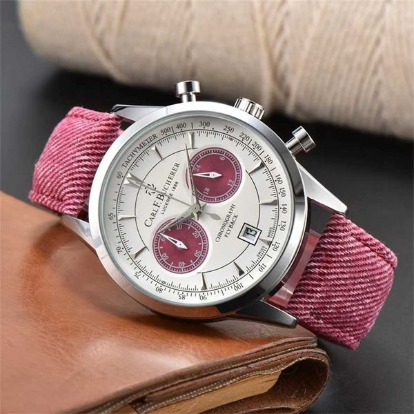 12% DI SCONTO orologio Orologio da uomo Serie cinque punti Tutti i quadranti funzionano Quarzo da uomo 1888 Orologio di lusso superiore Forma rotonda CARLF FLY BACK