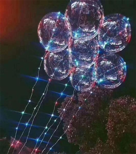 Palloncino in lattice trasparente con striscia LED 3M filo di filo di rame palloncini luminosi a LED per la decorazione della festa di compleanno di nozze 110 pezzi 18 pollici6245160