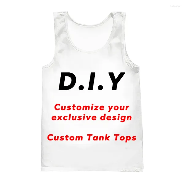 Erkek tank üstleri diy özel tasarım kendi tarzı polyester 3D baskılı erkekler kadınlar sokak giyim büyük boy tedarikçileri damla gemisi için