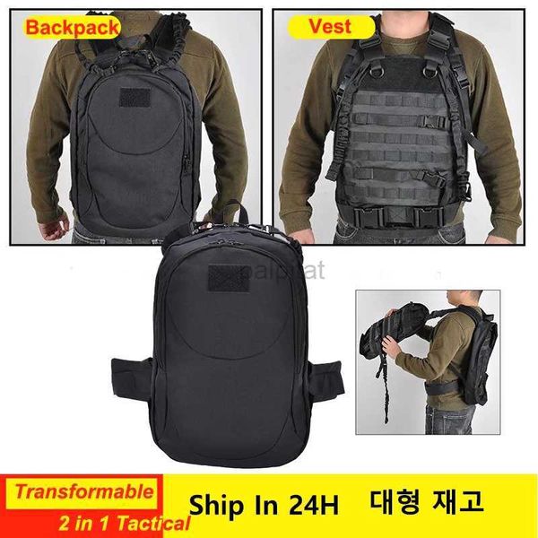 Taktische Westen Molle Nylon Weste Taktischer Rucksack Airsoft Militärische Taktische Fans Dual Funktion Trägerplatte Outdoor Wasserdichte Kampf Kugelsichere Weste 240315