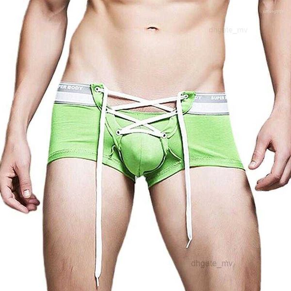 Underpants Superbody Mens Draw String Sexy Unterwäsche Boxer hochwertige Baumwollshorts Penisbeutel gestaltet Männer