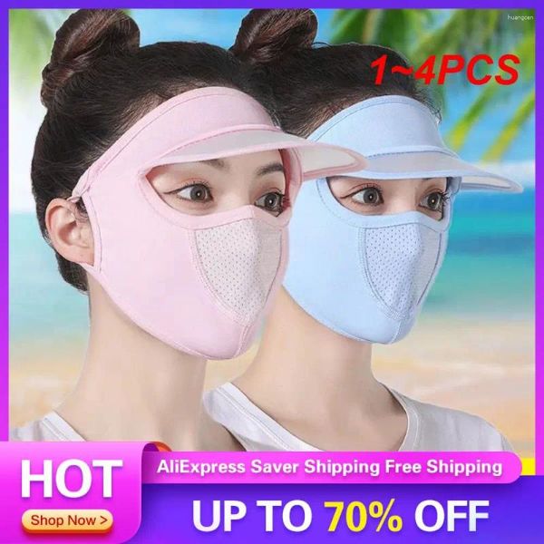 Berets 1-4pcs anti-ultravioleta ajustável feminino proteção solar tampas masculinas lente máscara à prova de poeira para andar destacável