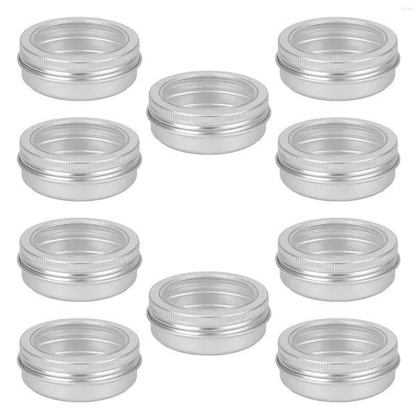 Aufbewahrungsflaschen, 10 Stück, 60 g, Schraubverschluss, Behälter, Gewürze, Kerzen, Aluminium, leerer Tee, 2 Unzen Glas, runde Dosen, Geschenk, Nagelkunst im Freien