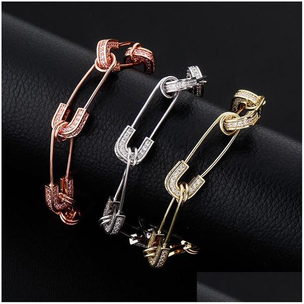 Kette vergoldet angekommen Einzigartiges Design Männer Frauen Schmuck Cs Sicherheitsnadel Charm Rapper Armband Drop Lieferung Armbänder Dhm8Q