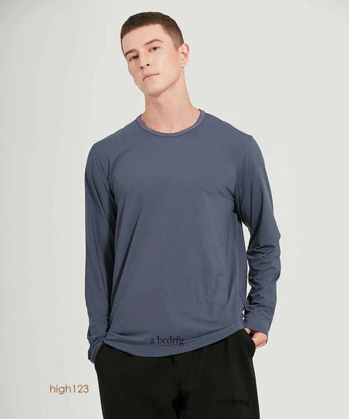 Camiseta masculina de manga comprida, camiseta esportiva fundamental para ioga, alta velocidade elástica, gola redonda, Fiess, roupas de ginástica para corrida, camisa casual de exercícios 250