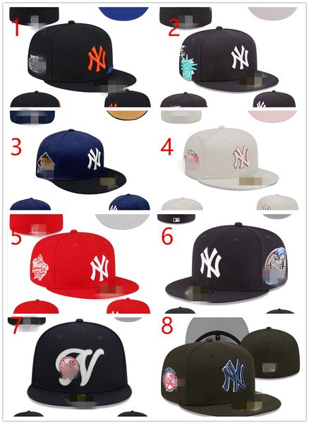 2024 Design Moda 36 Cores Equipe Clássica Azul Marinho Cor No Campo Beisebol Chapéus Justos Rua Hip Hop Esporte York Full Closed Design NNYY Caps H5-3.15