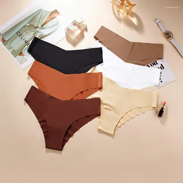 Kadın Panties 3pcs/Lot Buz İpek Dikişsiz Kalçalar Kaldırma iç çamaşırı seksi alçak katlı kadın üçgen ultra ince nefes alabilen brifingler