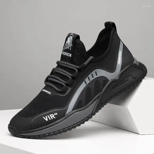 Sapatos casuais 2024 outono de alta qualidade masculina tendência da moda coreana respirável malha esportes tênis corrida