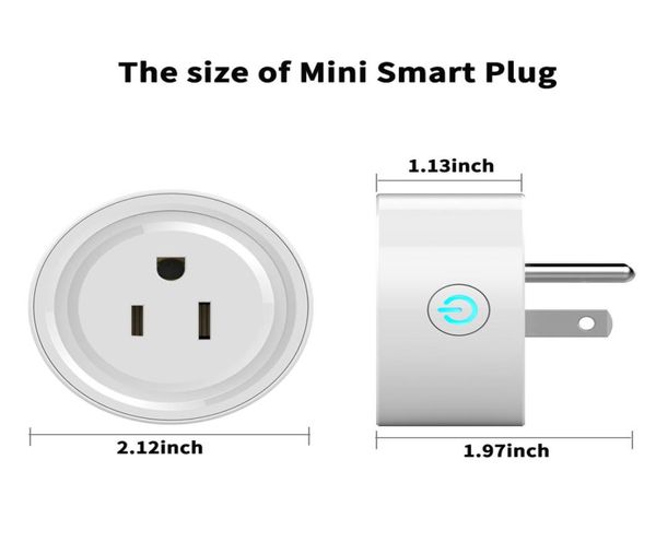 Умная розетка Wi-Fi, умная мини-вилка, 10 А, вилка Wi-Fi, США, пульт дистанционного управления с Alexa Google Home Tuya eWeLink268u7085673