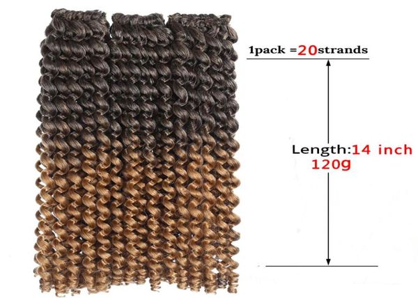 14 pollici Jump Wand Curl Giamaicano Rimbalzo Capelli all'uncinetto Crotchet Estensioni dei capelli sintetici Resistente al calore Ombre Intrecciare i capelli2146786