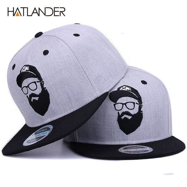 Hatlanderoriginal cinza legal hip hop boné masculino feminino chapéus vintage bordado personagem bonés de beisebol gorras planas osso snapback 21168h