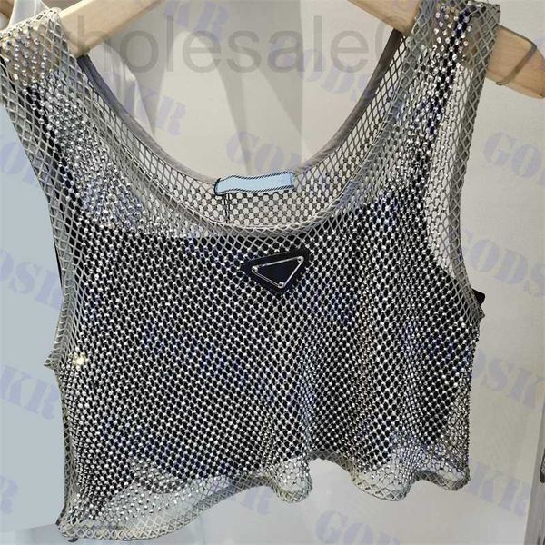 Canottiere da donna Camis Designer Triangolo Top da donna Designer T-shirt da donna Sexy Mesh Gilet corto Abbigliamento PXCY