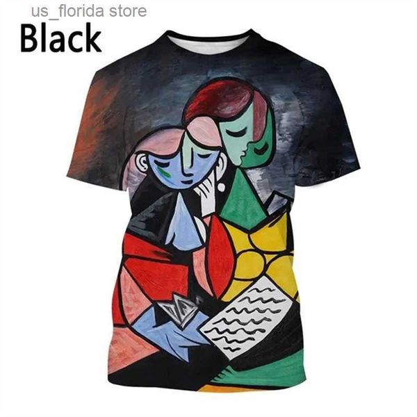 T-shirt da uomo T-shirt stampata in 3D Pablo Picasso T-shirt classica con pittura a olio Abbigliamento da uomo e da donna T-shirt casual estiva a maniche corte Ts Y240321