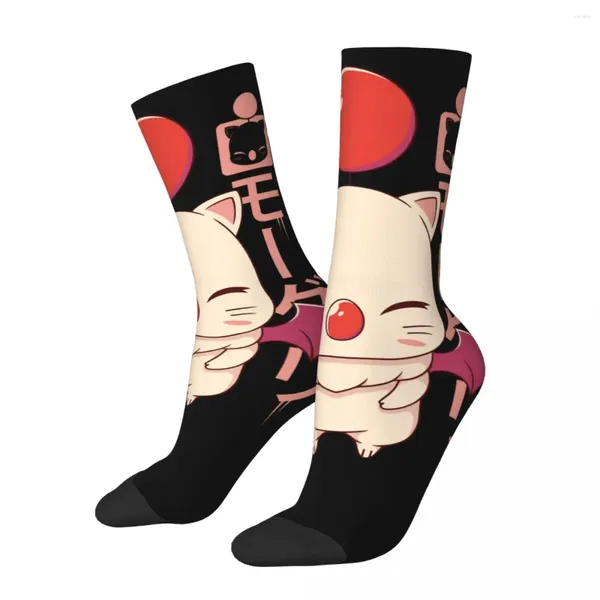 Herrensocken, lustig, glücklich, Moogle, Kupo, Vintage, Harajuku, Final Fantasy XIV, Spiel, Hip Hop, Neuheit, lässig, Crew, verrückte Socken, Geschenk, bedruckt