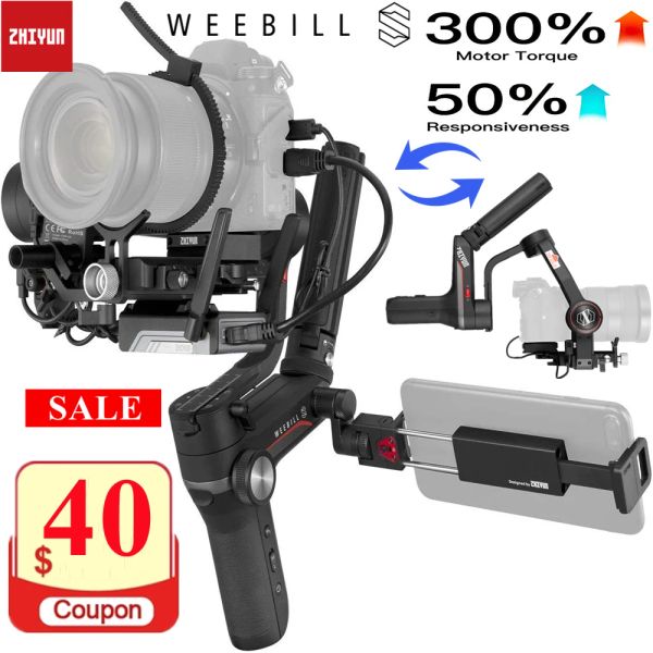 Heads Zhiyun Weebill S DSLR Стабилизатор Gimbal для DSLR без зеркала камеры Sony A7M3 A7III A7R3 Nikon Z6 Z7 Panasonic GH5 GH5S Canon