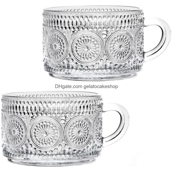 Copos de vinho em relevo padrão copo de vidro conjunto delicado café água chá leite bebidas caneca grande capacidade copos de café da manhã bebendo utensílio dhlkd