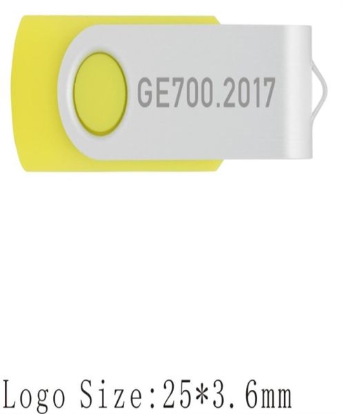 Целые 100 шт. USB 20 флэш-накопитель 64 МБ с принтом индивидуального логотипа ручка-накопитель металлический поворотный выгравированный персонализированная карта памяти для Compute3645613