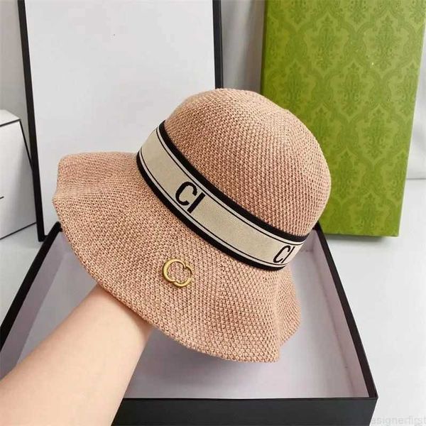 Designer moda palha chapéu sunhats designer balde chapéus casquette para homens mulher respirável verão resort proteção solar gelo seda cânhamo hcbg u0qk