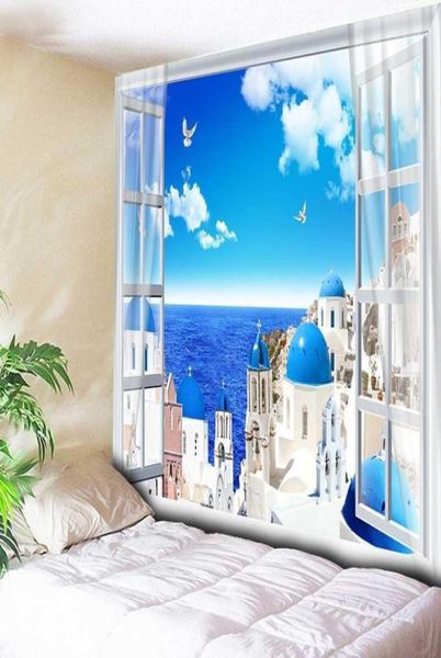 Cielo blu Oceano Decorazioni per la casa Mare Arazzo da parete Soggiorno Camera da letto Comodino Tappeto da parete Coperta appesa Tovaglia 200x150 cm14301112