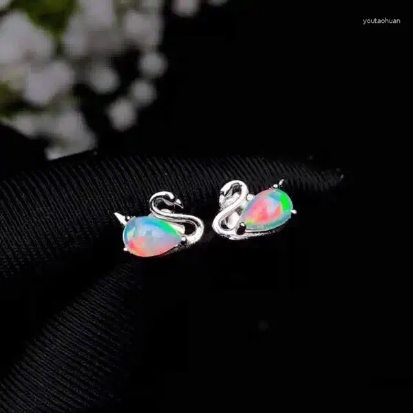 Ohrstecker Frau Ohrring Natürlicher Echter OPal 925 Sterling Silber Feiner Eleganter Schmuck Für Frauen