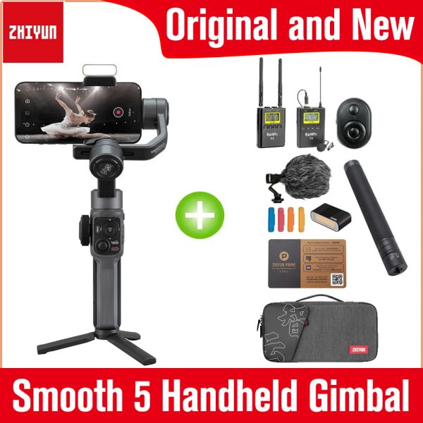 Heads ufficiale Zhiyun Smooth 5 3AXIS Holdhell ​​Gimbal Stabilizer per iPhone 13 12 11 Xs 8 7 Plus Samsung/Huawei/Xiaomi Smartphones