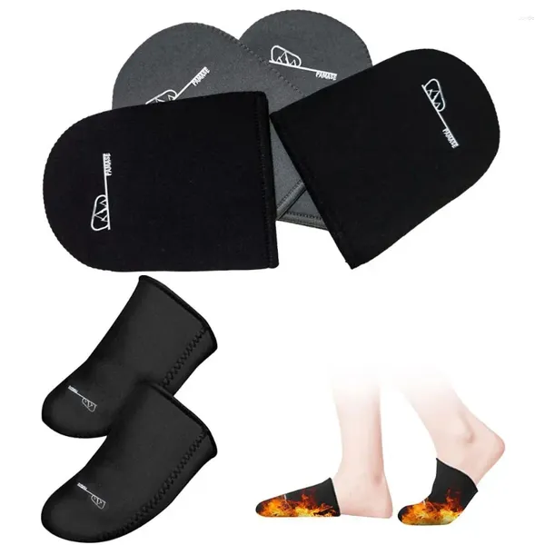 Meias masculinas inverno toe cobre pés de esqui aquecedores sapato térmico neoprene elástico