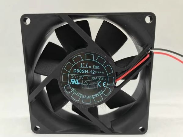 ÜCRETSİZ Nakliye Orijinal Yalnfan 8025 D80SH-12 12V 0.30A Güç Kaynağı Sessiz 8cm Fan