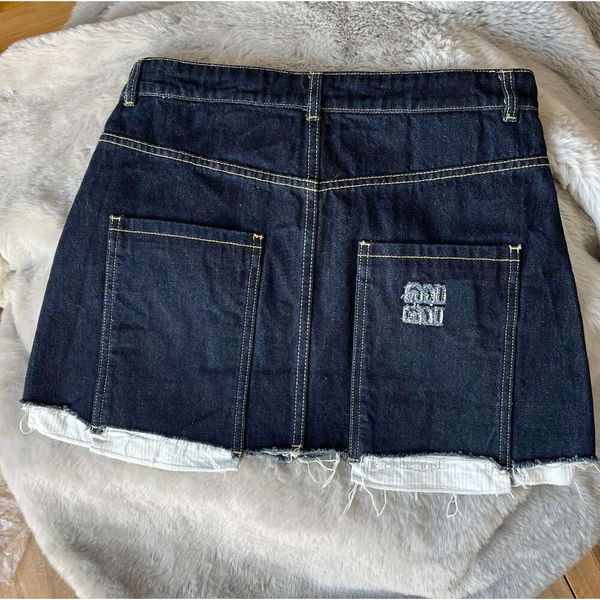 mui mui jaqueta jeans jaqueta feminina primavera verão camisa casual letras mostrar saia de cintura alta miui casaco temperamento de duas peças mui 105