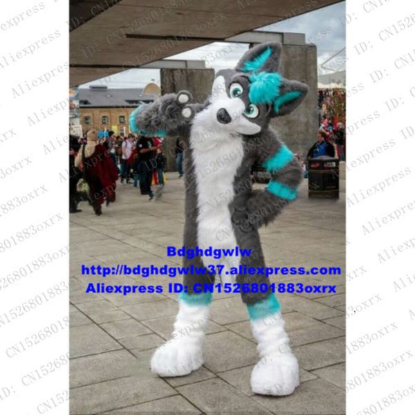 Maskottchen-Kostüme, langes Fell, pelzig, grauer Wolf, Husky, Hund, Fuchs, Fursuit, Maskottchenkostüm für Erwachsene, Zeichentrickfigur, darstellende Kunst, Walking Street, Zx2140