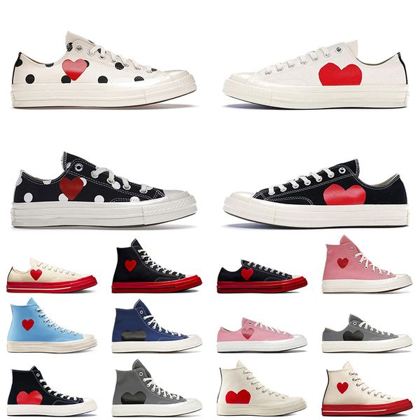 Chucks Low Canvas Designer Scarpe casual Donna Uomo Taylors Vintage anni '70 Rosa Nero Grigio Bianco Rosso Blu navy Scarpe da ginnastica alte multi-cuore Scarpe da ginnastica sportive piatte morbide