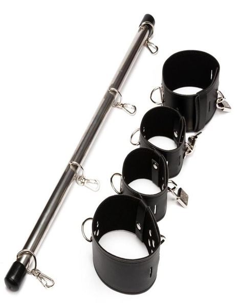 HandLeg Lockable Bondage schiavo Spreader Bar Polsini alla caviglia Restrizioni Giocattolo R979592571