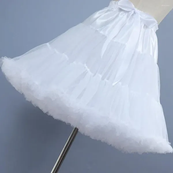 Saias petticoat com forro elegante feminino tule saia macia bowknot detalhe para desempenho diário desgaste ocasiões especiais