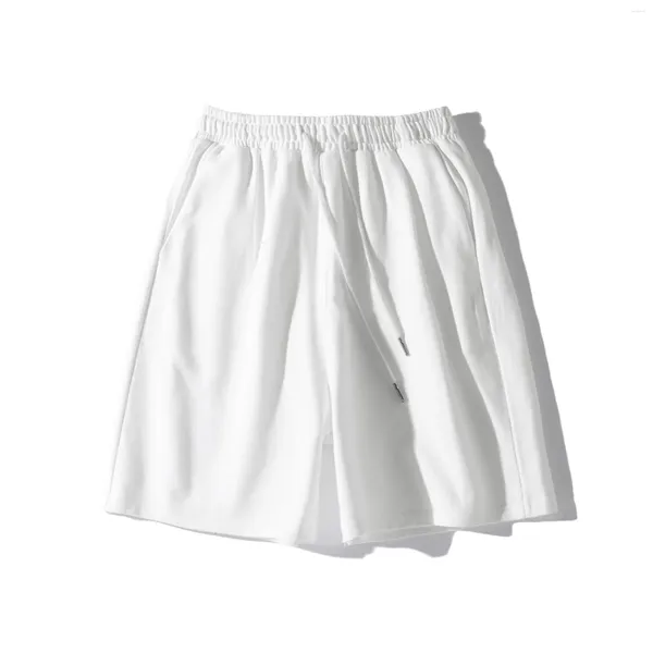 Shorts femininos 300g algodão terry em branco cor sólida na moda casual homens e mulheres impresso logotipo flor diy calças esportivas soltas