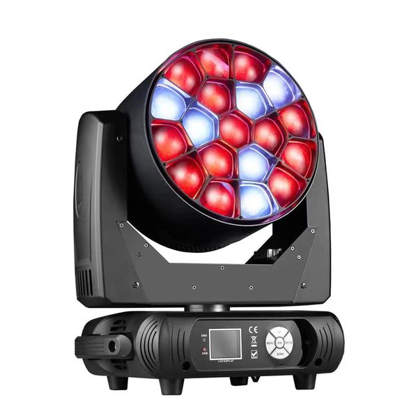 6 Stück professionelle Bühnenbeleuchtung für Shows, 19 x 25 W, RGBW, 4-in-1-Zoom, LED-Pixel-Kontrollstrahl, Wash-Bee-Augen-Moving-Head-Licht