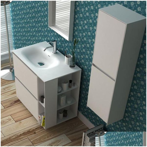 Outros suprimentos de banheiro de banho 800mm móveis de banheiro em pé vaidade pedra superfície sólida blum der vestiário armário montado s dhyhw
