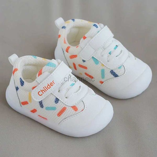 Primeiros caminhantes sapatos infantis para meninas meninos primavera verão respirável recém-nascido net primeiros caminhantes solas macias antiderrapantes para bebês tênis para criança pequena 240315