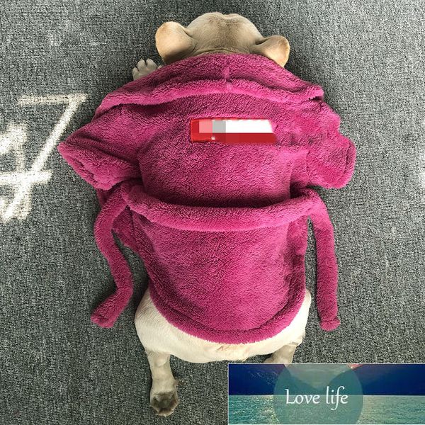 Высокая, новая осенне-зимняя ночная рубашка для домашних животных, халат Тедди/французский бульдог, халат для собак Шиба-ину, двухсторонняя бархатная термопижама