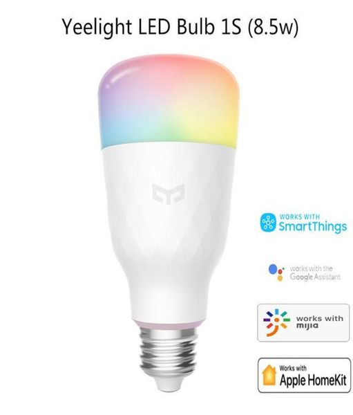 Xiaomi Mijia Yeelight 1S YLDP13YL Lampadina LED intelligente colorata 800 lumen 85W E27 Lampada intelligente al limone per l'app Mi Smart Home BiancoRGB1876032