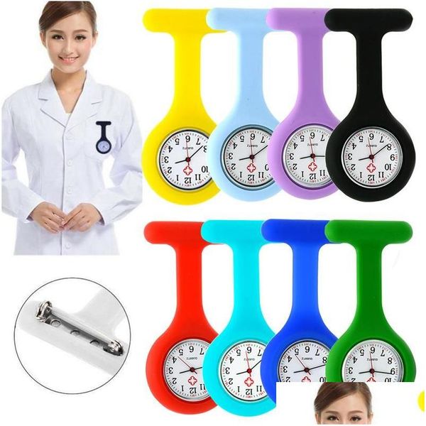 Outros relógios Acessórios Enfermeira Bolso Relógio Sile Clip Broche Chaveiro Moda Casaco Médico Quartz Relógios Drop Delivery Home Garden Dh60V