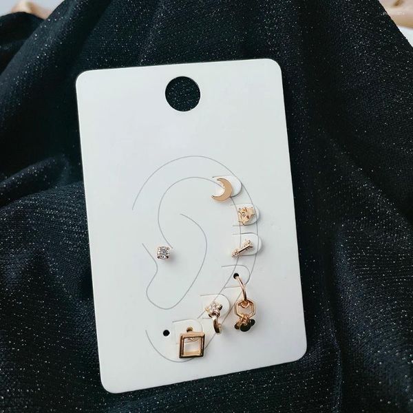 Ohrstecker Gold Farbe Für Frauen Männer Kreative Einfache Kristall Stern Mond Pfeil Ohr Ohrring Set Trend Schmuck Geschenk