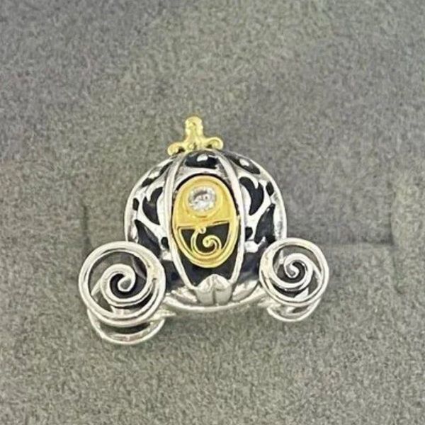 Amuleto della carrozza magica di Cenerentola Fascino del carretto della zucca Articolo di moda Regalo Regalo Argento sterling 925 792553C01