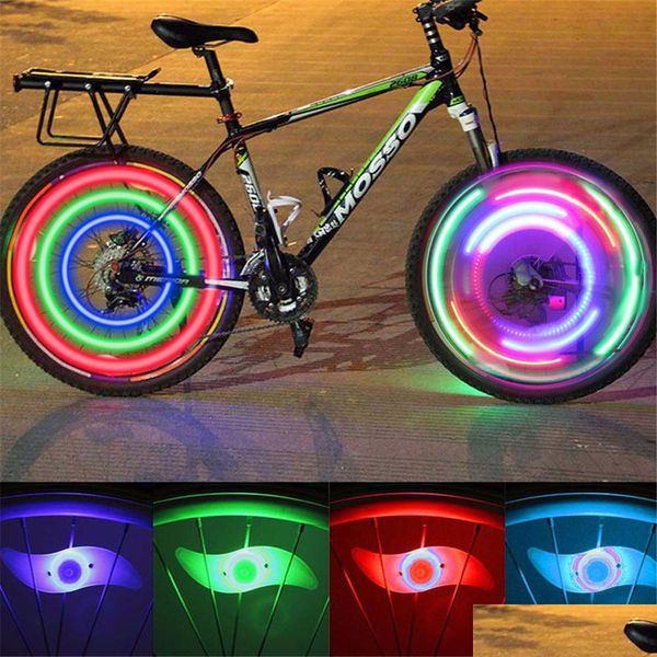 Fahrradlichter 3 Beleuchtungsmodus LED Neon Fahrrad Rad Speichenlicht Wasserdichte Farbe Sicherheitswarnung Radfahren Zubehör Drop Lieferung Spo Dhwpq