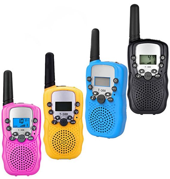 T388 crianças rádio brinquedo walkie talkies crianças rádios uhf em dois sentidos t388 talkie par para meninos 5578397
