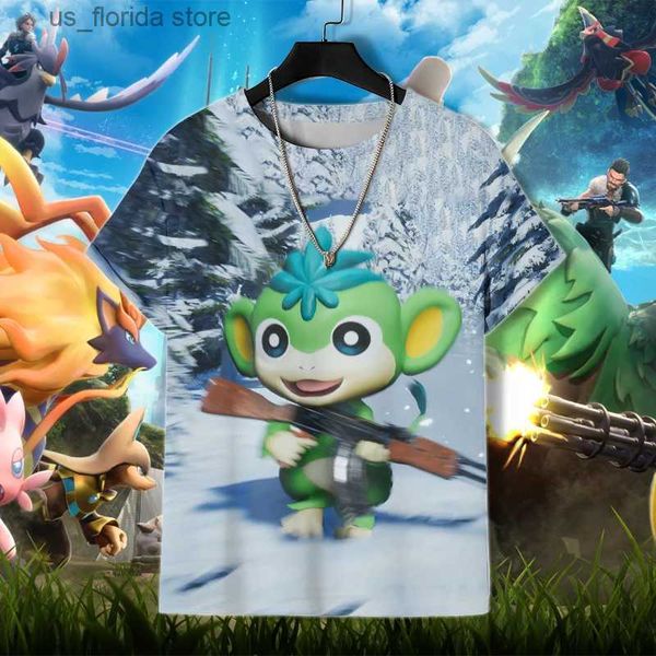 T-shirt da uomo Novità Estate Uomo Donna T-shirt Gioco Palworld T-shirt stampata in 3D Maschio Bambini Comodo Top Manica corta Ts Ragazzi T-shirt personalizzata Y240315