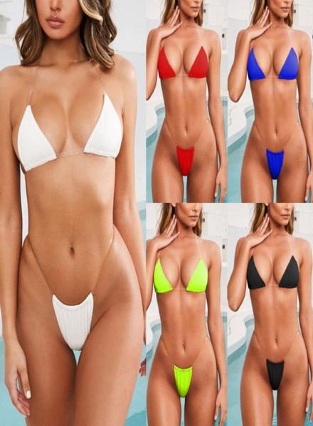 Модный женский летний комплект нижнего белья бикини, сексуальное нижнее белье, бюстгальтер GString с прозрачным ремешком, пляжная одежда, купальный костюм, купальники 3345500