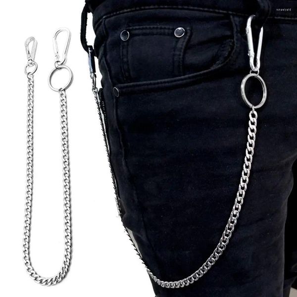 Cintos Pant Chain Hipster Street Long Chains Big Ring Carteira de Aço Inoxidável Cinto Chave Calças