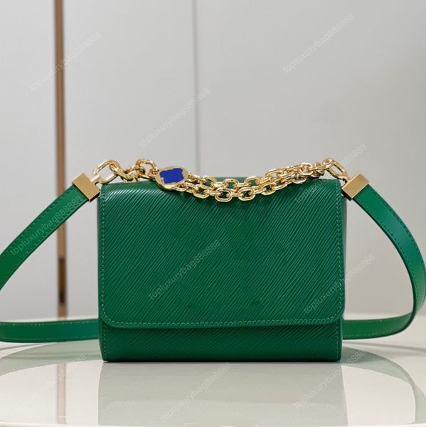 Borse a spalla superiori borse di lusso borsa a tracolla borsa di design borsa di alta qualità 22CM Borsa verde ondulazione dell'acqua Borsa di catene di lusso di moda Confezione regalo borsa da donna
