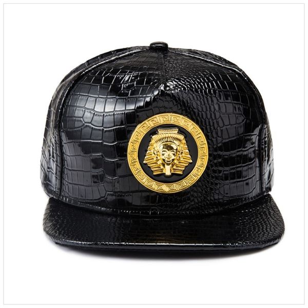 Egitto Faraone Berretto da baseball in pelle PU Hip Hop Punk Style a tesa piatta Cappello Snapback Uomo Donna Cool Boy Fashion Caps269a