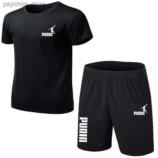 Herren-Trainingsanzüge, neue Herrenbekleidung, Sommer-Sportanzug, bequem, atmungsaktiv, Mesh-Lauf-Sets, Jogging-Fitness-Trainingsanzug, Herren-Trainingstrikot Q240314